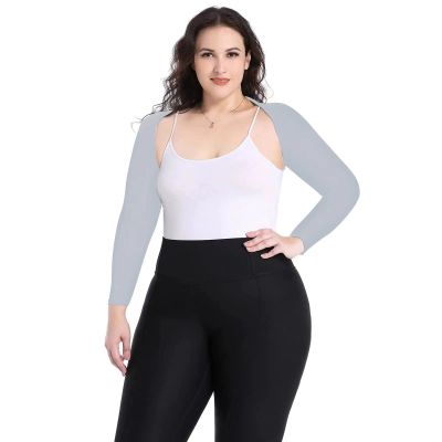 Plus Size Advanced Cooling Shawl Arm Sleeves Sun Protection for Women Breathable Anti-UV Golf & Outdoor Sports Cooler Shrug(Grey,4XL)