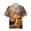 228CLOSET Chicken Farm Hawaiian Shirt for Men - Rooster Farm Button Down Shirt Men, Mens Hawaiian Shirt Set 25 Size 4XL view 1