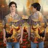 228CLOSET Chicken Farm Hawaiian Shirt for Men - Rooster Farm Button Down Shirt Men, Mens Hawaiian Shirt Set 25 Size 4XL view 2