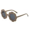 Round Flower Sunglasses Flexible Bendable Flower Glasses Cute Outdoor Beach Eyewear for Girls, Boys and Kids (Coffee) view 1