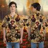 228CLOSET Pirate Chicken Hawaiian Shirt for Men - Vessel Ship Wheel Button Down Shirt Men, Mens Hawaiian Shirt Set 25 Size XL view 2