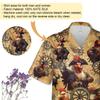 228CLOSET Pirate Chicken Hawaiian Shirt for Men - Vessel Ship Wheel Button Down Shirt Men, Mens Hawaiian Shirt Set 25 Size S view 3