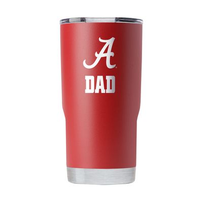 Gametime Sidekicks Alabama 20oz Crimson Tumbler - Officially Licensed, 18/8 Stainless Steel, Double-walled, Vacuum-insulated, UV LED Printed Logos, Sweatless, Stays Hot/Cold - "Dad"