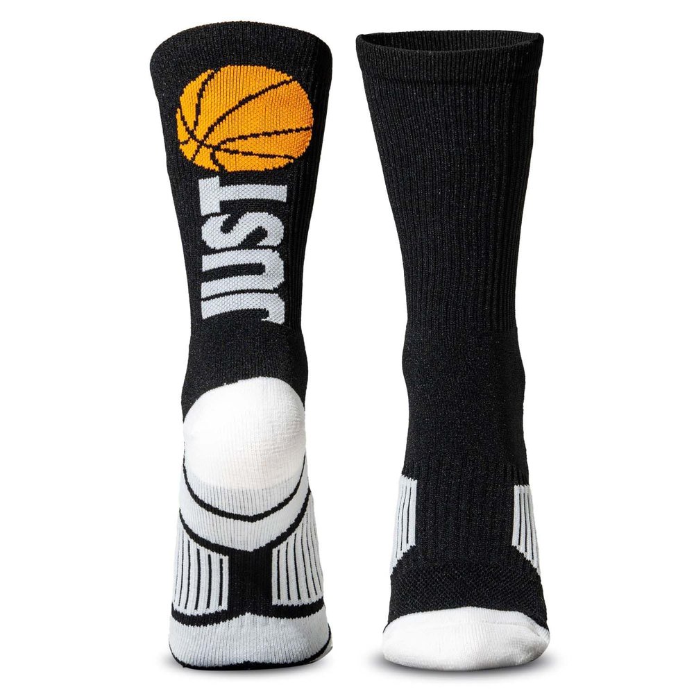 ChalkTalkSPORTS Basketball Performance Crew Socks - Just Ball - Basketball Mid-Calf Socks - Youth