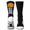 ChalkTalkSPORTS Basketball Performance Crew Socks - Just Ball - Basketball Mid-Calf Socks - Youth view 1