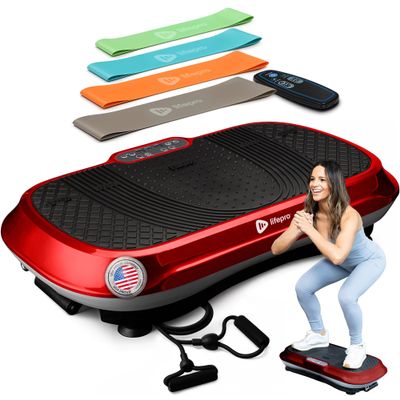 Lifepro Waver Vibration Plate Exercise Machine High-Intensity Vibration Plate for Lymphatic Drainage Full-Body Workout Vibrating Platform with Loop Bands Fitness Equipment for Strength & Toning