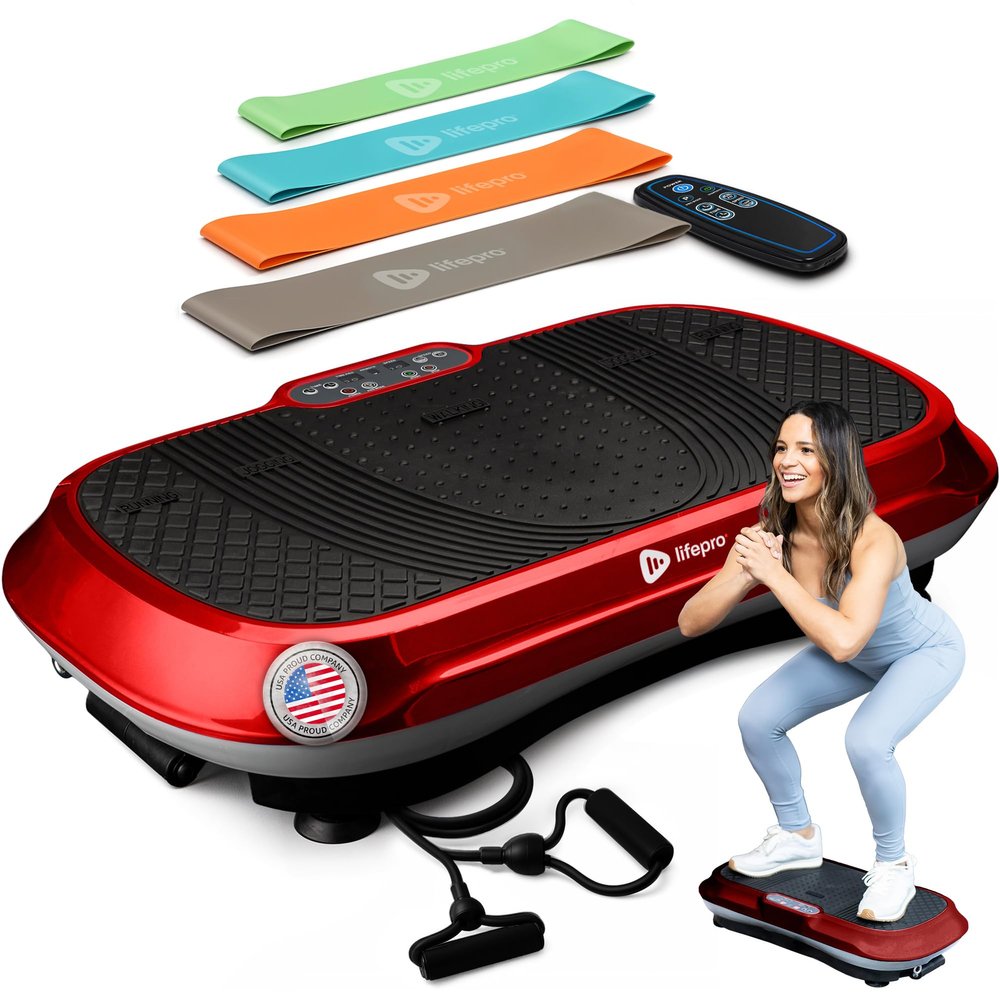 Lifepro Waver Vibration Plate Exercise Machine High-Intensity Vibration Plate for Lymphatic Drainage Full-Body Workout Vibrating Platform with Loop Bands Fitness Equipment for Strength & Toning