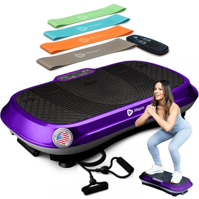 Lifepro Waver Vibration Plate Exercise Machine High-Intensity Vibration Plate for Lymphatic Drainage Full-Body Workout Vibrating Platform with Loop Bands Fitness Equipment for Strength & Toning