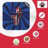 Beerpongtoss Pro Cornhole Bags Sets of 8 Regulation Professional for Tournament, Pro Approved Slick n Stick Corn Hole Beans Bags for Cornhole Games (Blue/Red Swirly American Skull) view 2