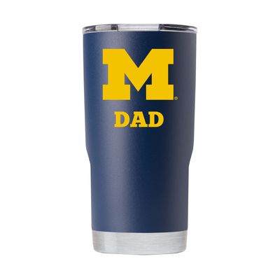 Gametime Sidekicks Michigan 20oz Navy Tumbler - Officially Licensed, 18/8 Stainless Steel, Double-walled, Vacuum-insulated, UV LED Printed Logos, Sweatless, Stays Hot/Cold - "Dad"