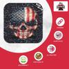 Beerpongtoss Pro Cornhole Bags Sets of 8 Regulation Professional for Tournament, Pro Approved Slick n Stick Corn Hole Beans Bags for Cornhole Games (Black/Red American Skull) view 2