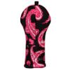 BeeJos Club Headcovers | Womens Collection-Pink Paisley | 3 Separate Sizes (Driver Fairway Hybrid) with corresponding Numbers & Microfiber Towel | Handmade in USA (Hybrid 6H) view 3
