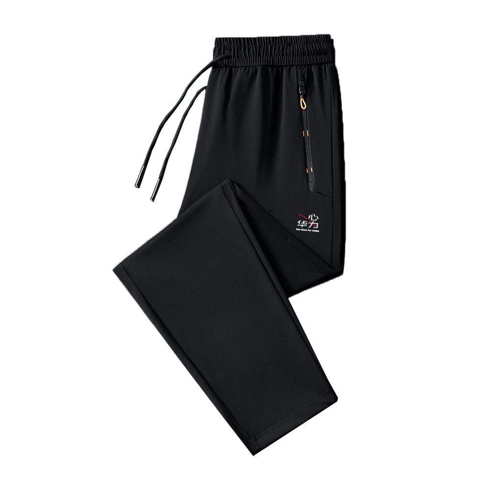 Men's Casual Pants for Obese Lightweight Joggers Quick Dry Cargo Track Running Workout Athletic Travel Golf Pants (as1, Alpha, 3X_l, Regular, Regular, Black-1)