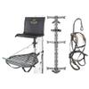 Hawk Helium Kickback LVL Hang-On Tree Stand w/Footrest, 26.5" x 31.5" Platform, Set of 3 Climbing Sticks & Muddy Ambush Padded Safety Harness view 1
