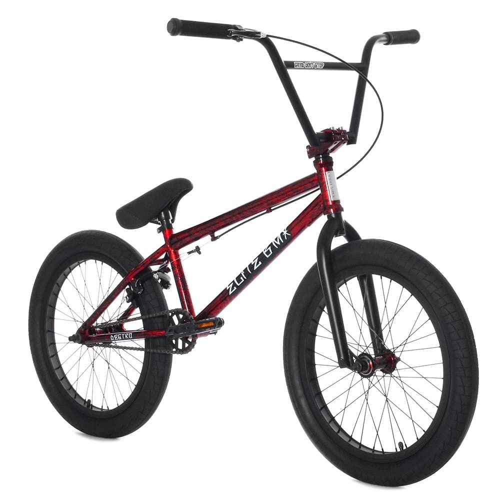 Elite BMX 18", 20" & 26" Model Freestyle Bike - 3 Piece Crank (20", Red Carnage)