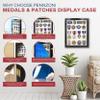 PENNZONI Medal Display Case Small- Award Display Case, Patches Display Cabinet Case, Acrylic Wall Display Case, Black w/White Felt view 2