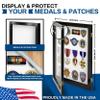 PENNZONI Medal Display Case Small- Award Display Case, Patches Display Cabinet Case, Acrylic Wall Display Case, Black w/White Felt view 3