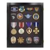 PENNZONI Medal Display Case Small- Award Display Case, Patches Display Cabinet Case, Acrylic Wall Display Case, Golden Oak w/White Felt view 1
