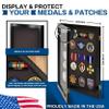 PENNZONI Medal Display Case Small- Award Display Case, Patches Display Cabinet Case, Acrylic Wall Display Case, Golden Oak w/White Felt view 3