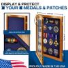 PENNZONI Medal Display Case Small- Award Display Case, Patches Display Cabinet Case, Acrylic Wall Display Case, Walnut w/Blue Felt view 3
