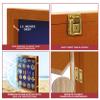 PENNZONI Medal Display Case Small- Award Display Case, Patches Display Cabinet Case, Acrylic Wall Display Case, Walnut w/Blue Felt view 4