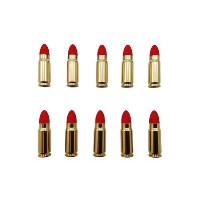 7.62x25 Tokarev Snap caps - Dummy Training Rounds - Set of 10 (Red & Brass)