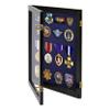PENNZONI Medal Display Case Small- Award Display Case, Patches Display Cabinet Case, Acrylic Wall Display Case, Black w/Blue Felt view 1