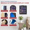 PENNZONI Medal Display Case Small- Award Display Case, Patches Display Cabinet Case, Acrylic Wall Display Case, Black w/Blue Felt view 3