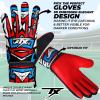 TACTIXXS Soccer Goalkeeper Gloves for Kids Boys Children Youth, Funky Football Goalie Gloves Anti Slip 4mm Latex Palm with Strong Grip & Double Wrist Protection (Red, Size 7) view 2