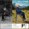 EVER ADVANCED Tall Camping Directors Chair with Cup Holder 31", Bar Height Folding Chair for Camping, Sports with Carry Bag, Mesh Pockets and Footrest, Heavy Duty 300 lbs, Blue view 4