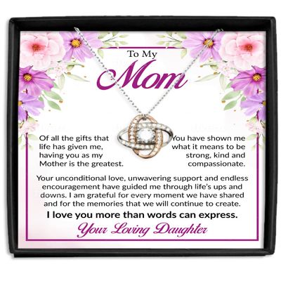 925 Sterling Silver Necklace for Mom, from Daughter for Mother's Day, Birthday Present, Sentimental Women's Rose Gold Jewelry Piece