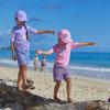 UV SKINZ Girls Board Shorts with UPF 50+ Sun Protection Girls Lined Board Shorts, Girls Swim Shorts, Swimming Bottoms for Girls - Light Pink Waves - 10 view 2