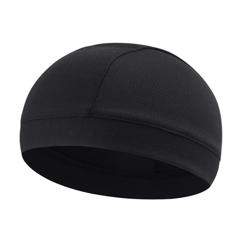NICEYST Mesh Skull Cap Under Helmet Liner Cap Breathable Sweat-Wicking Cycling Running Sports Headwear Hat for Men Women (Black)