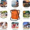 Kikerike Backpack Stool Cooler Chair Heavy Duty 300 LBS Max Load Portable Lightweight Stool Backpack Folding Fishing Cooler Seat for Camping Hunting Fishing - Orange view 3