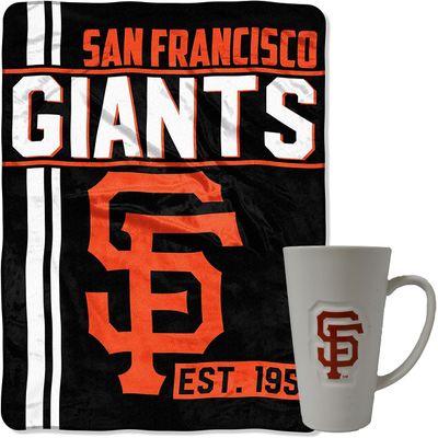 Boelter Brands MLB Warm & Cozy Baseball Bundle includes Latte Coffee Mug and Plush Blanket (San Francisco Giants)