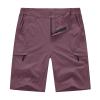 BASUDAM Men's Cargo Hiking Shorts Stretch Quick Dry Lightweight Work Shorts 6 Pockets for Camping Travel Rose Purple 40 view 1