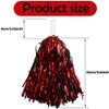 Hooshing 12PCS Pom Poms Cheerleading Black and Red Metallic Foil Cheer Pom Poms with Plastic Handles Sports Spirited for Girls Kids Adults view 4
