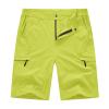 BASUDAM Men's Cargo Hiking Shorts Stretch Quick Dry Lightweight Work Shorts 6 Pockets for Camping Travel Fluorescent Green 38 view 1