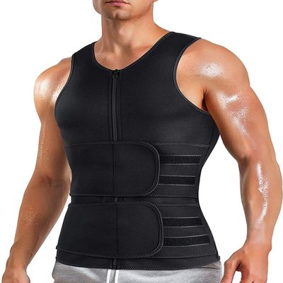 Sohodoo Neoprene Sauna Sweat Vest Men's Shapewear Body Shaper Tummy Control Vest Sauna Sweat Belt Sports Slimming Vest Fitness Abdomen Slimming Waistband (Color : Black, Size : Medium)