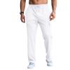 CTU Mens Fashion Baggy Sweatpants Lightweight Workout Cargo Sweatpants Athletic Pants Open Bottom Joggers with Pockets White view 2