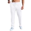 CTU Mens Fashion Baggy Sweatpants Lightweight Workout Cargo Sweatpants Athletic Pants Open Bottom Joggers with Pockets White view 3