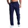CTU Mens Fashion Baggy Sweatpants Lightweight Workout Cargo Sweatpants Athletic Pants Open Bottom Joggers with Pockets Navyblue view 1