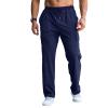 CTU Mens Fashion Baggy Sweatpants Lightweight Workout Cargo Sweatpants Athletic Pants Open Bottom Joggers with Pockets Navyblue view 2