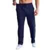 CTU Mens Fashion Baggy Sweatpants Lightweight Workout Cargo Sweatpants Athletic Pants Open Bottom Joggers with Pockets Navyblue view 3