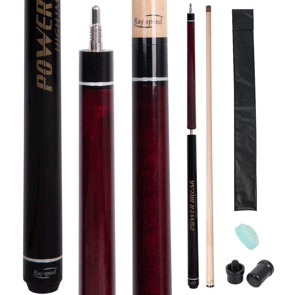 Ray speed Heavy Hitter Jump Break Pool Cue, 3 Piece Pool Cue 14mm Phenolic Tip 20oz/21oz/22oz Pool Break Cue