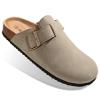 BULLIANT Clogs Slippers Sandals Nurse Work Shoes Men Women,Fleece-Lined Upper+Memory FOAD Cushioned Cork-Footbed(Camel-13 Women/11 Men) view 1