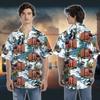 228CLOSET Navy Hawaiian Shirt for Men - Container Truck Button Down Shirt Men, Mens Hawaiian Shirt Set 27 Size S view 2