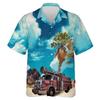 228CLOSET Fire Truck Hawaiian Shirt for Men - Fire Engine Button Down Shirt Men, Mens Hawaiian Shirt Set 27 Size 2XL view 1