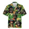 228CLOSET Pirate Skull Hawaiian Shirt for Men - Pineapple Button Down Shirt Men, Mens Hawaiian Shirt Set 26 Size XL view 1