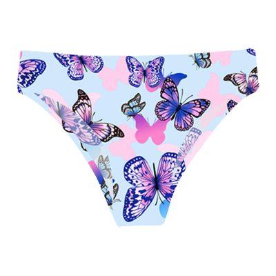 Moily Kids Girls Solid Color Swim Bottoms Triangle Bikini Briefs Swimwear Gymnastics Dance Sports Underpants Butterfly 12 Years